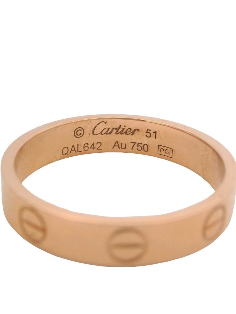 Cartier Love Collection 18kt Rose Gold Small Model Love Screw Ring Size 5.75